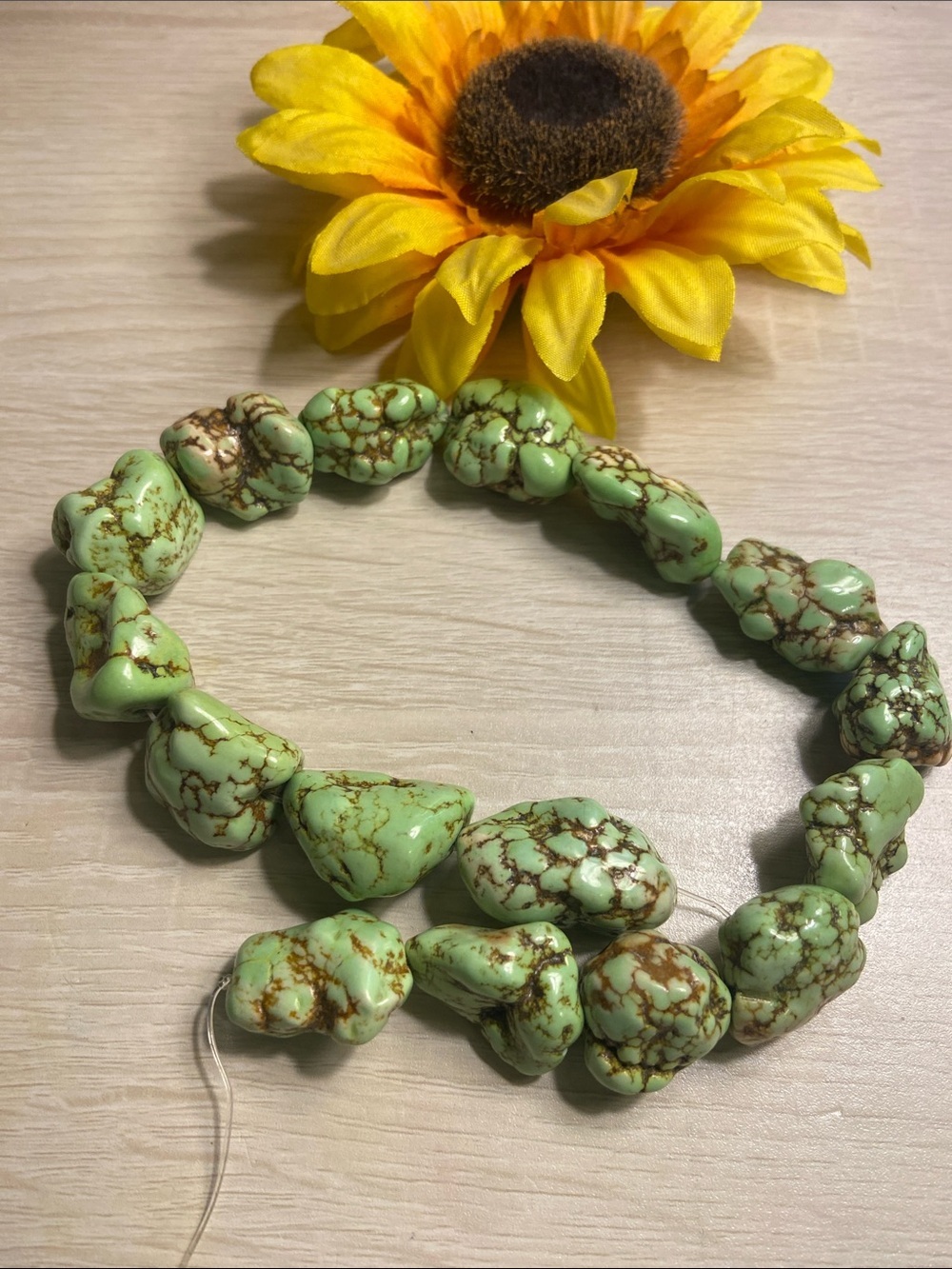 Light Green Howlite Bead Strand